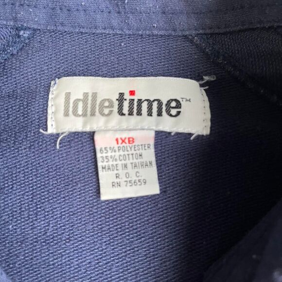 90s Idletime Striped Long Sleeve Rugby Men’s Polo Shirt with Front Button Pocket - Picture 7 of 7